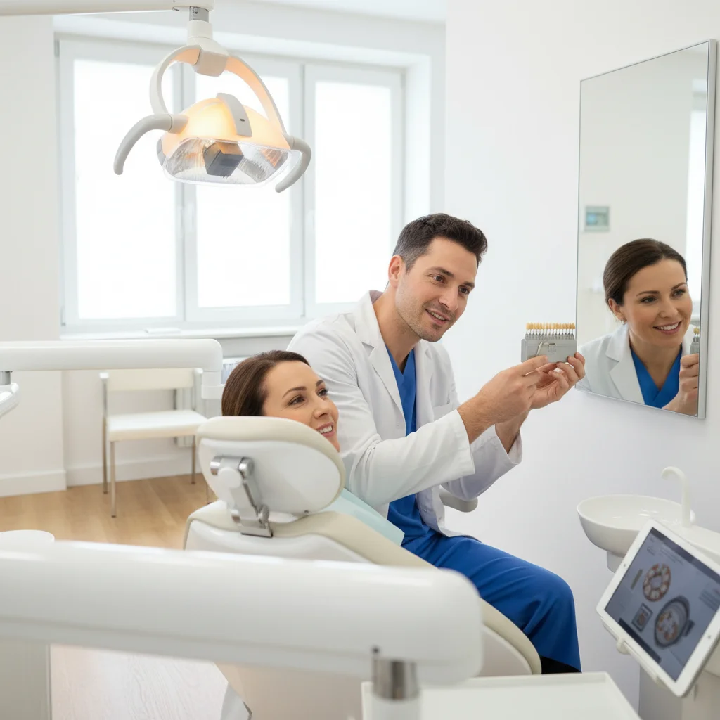Consultation esthetique avec design digital du sourire dans un cabinet dentaire a Geneve