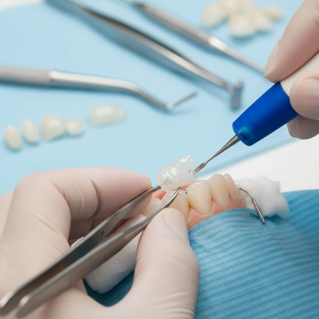 Etapes de fabrication d'une facette dentaire en ceramique au laboratoire